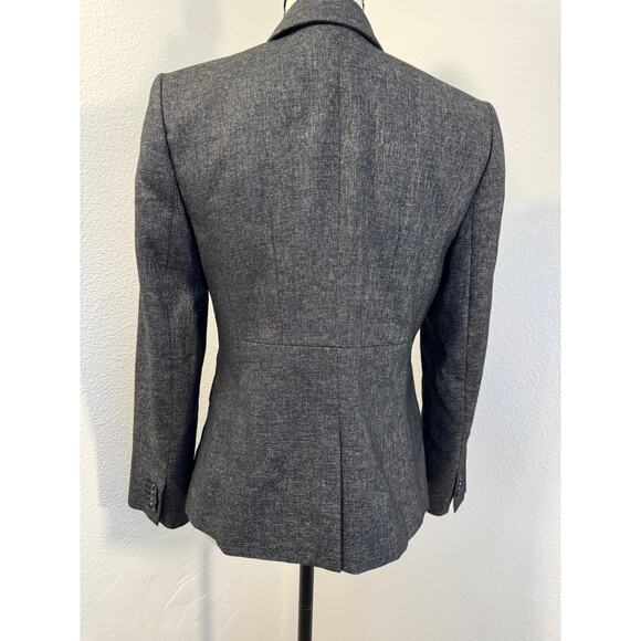 Ann Taylor Black Double Breasted Jacket Blazer Charcoal Gray 8P 6 - Picture 4 of 8